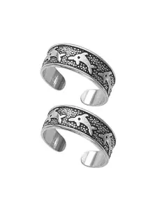 LeCalla Rhodium-Plated Toe Rings