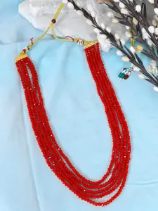 Crunchy Fashion Gold-Plated Artificial Beaded Necklace