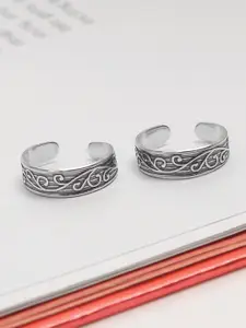 LeCalla Rhodium-Plated Toe Rings