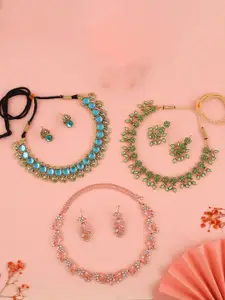 Anouk Gold-Plated Earring & Necklace Set