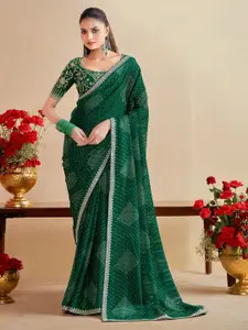 Anouk Bandhani Sequinned Pure Georgette Bandhani Saree
