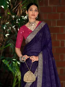 Saree mall Embellished Beads and Stones Silk Blend Mysore Silk Saree