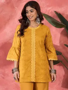 Sangria Women Pure Cotton Schffli Top