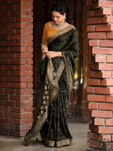 Saree mall Abstract Embellished Beads and Stones Silk Blend Mysore Silk Sarees