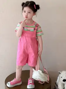 StyleCast x Revolte Striped T-shirt With Dungarees