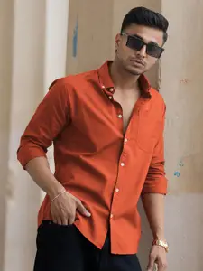 Powerlook SS25 Button-Down Collar Pure Cotton Lightweight Casual Shirt