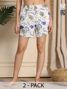 TAG 7 Women pack of 2 Printed Lounge Shorts