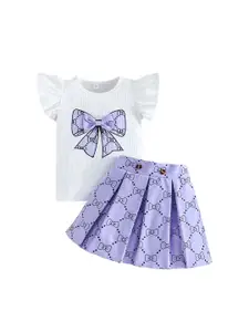 StyleCast x Revolte Girls Printed Top with Skirt Clothing Set