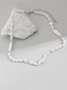 StyleCast x Revolte Silver-Plated Artificial Beaded Minimal Necklace