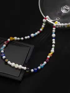 StyleCast x Revolte Silver-Plated Artificial Beaded Minimal Necklace