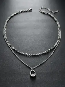 StyleCast x Revolte Stainless Steel Silver-Plated Minimal Necklace