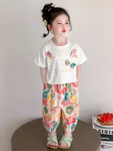 StyleCast x Revolte Girls Printed Round Neck Tshirt With Pyjamas