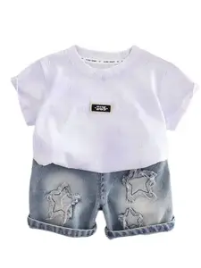 StyleCast x Revolte Boys Printed Pure Cotton T-shirt with Shorts