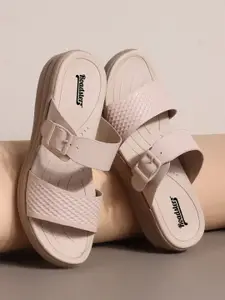 The Roadster Lifestyle Co. Women Textured Open Toe Comfort Flats