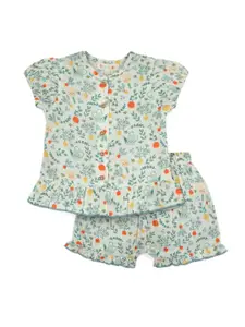 TIDY SLEEP Girls Printed Shirt with Shorts
