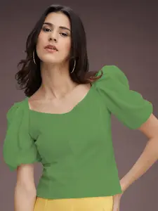 Dream Beauty Fashion Women Sweetheart Neck Puff Sleeve Regular Top