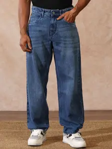 WROGN Men Comfort Wide Leg Mid-Rise Light Fade Jeans