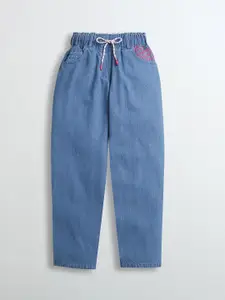 Tiny Girl Girls Wide Leg Mid-Rise Embroidered Jeans