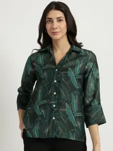 FableStreet Women Classic Fit Floral Printed Spread Collar Party Shirt