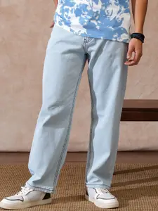 WROGN Men Comfort Wide Leg Mid-Rise Cotton Jeans