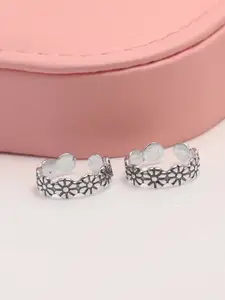 LeCalla Rhodium-Plated Toe Rings