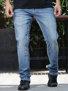 WROGN Men Comfort Skinny Fit Mid-Rise Light Fade Cotton Jeans