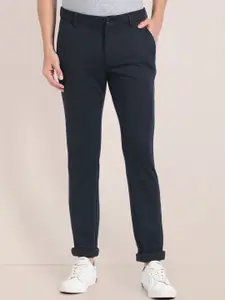 U.S. Polo Assn. Men Solid Mid-Rise Regular Fit Trousers