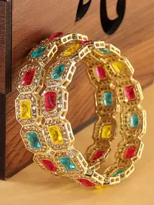 LAVAZZA Set Of 2 Crystal & Zircon-Studded Bangles