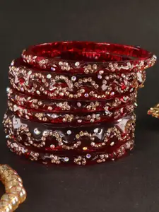 LAVAZZA Set Of 6 Crystal & Zircon-Studded Antique Bangles
