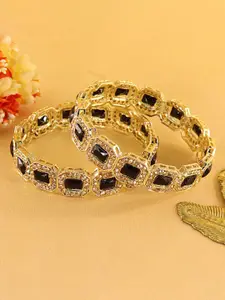 LAVAZZA Set Of 2 Crystal & Zircon-Studded Bangles