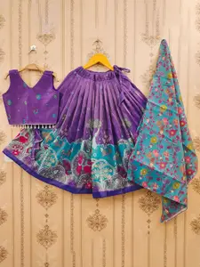 BAESD Girls Printed Ready to Wear Lehenga & Blouse With Dupatta