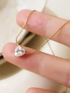 Anouk Crystal Kiss Heart Pendant Necklace