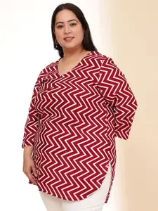 Sztori Women Plus Size Striped Kurti