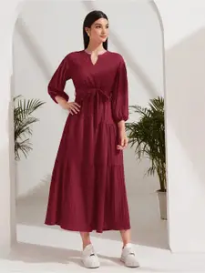 Chemistry Women Belted Tiered Western Midi Dress