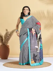 RACHNA Ready to Wear Geometric Block Print Saree