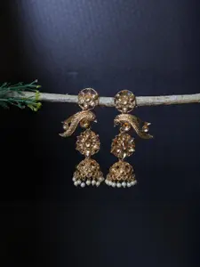 FASHION EMPIRE Peacock Shaped Jhumkas Earrings