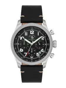 SANTA BARBARA POLO & RACQUET CLUB Men Dial & Leather Straps Analogue Watch