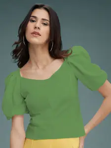 Dream Beauty Fashion Women Sweetheart Neck Puff Sleeves Top