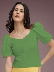 Dream Beauty Fashion Solid Puff Sleeves Top