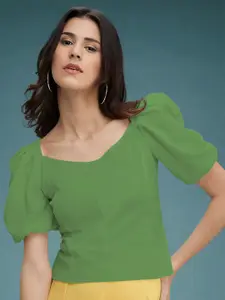 Dream Beauty Fashion Puff Sleeve Sweetheart Neck Top