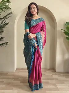 DEVATITHI Ethnic Motifs Elegant Zari Silk Sarees with Designer Borders