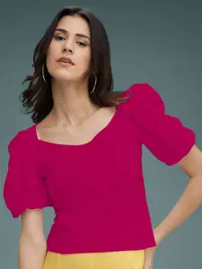 Dream Beauty Fashion Solid Puff Sleeve Top