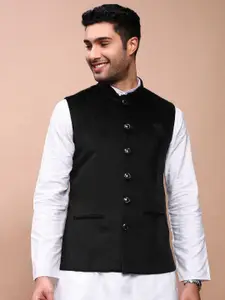 SHOWOFF Slim-Fit Velvet Nehru Jacket