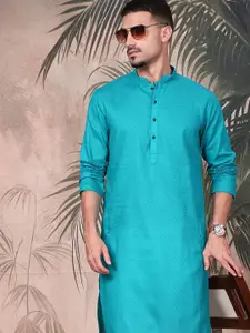 Sangria Men Solid Festive Cotton Straight Kurta