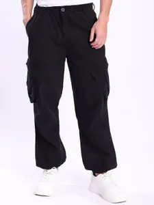The Roadster Lifestyle Co. Men Relaxed Fit Pure Cotton Cargo Joggers