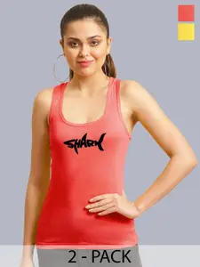 FBAR Women Pack Of 2 Graphic Printed Cotton Tank Top