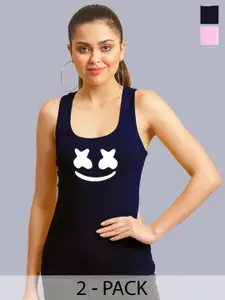 FBAR Women Graphic Print Cotton Tank Top Pack of 2