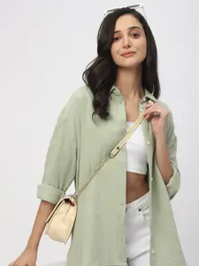 VASTRADO Oversized Classic Double Cloth Cotton Casual Shirt