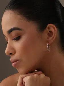 LeCalla 925 Sterling Silver-Plated Circular Shaped Hoop Earrings