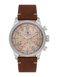 SANTA BARBARA POLO & RACQUET CLUB Men Dial & Leather Straps Analogue Watch SB.8.10008-1